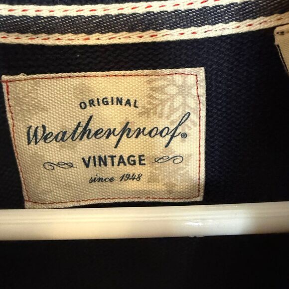 Weatherproof Vintage Men's Large Blue White Fair Isle Snowflake 1/4 Zip Sweater - Picture 3 of 4